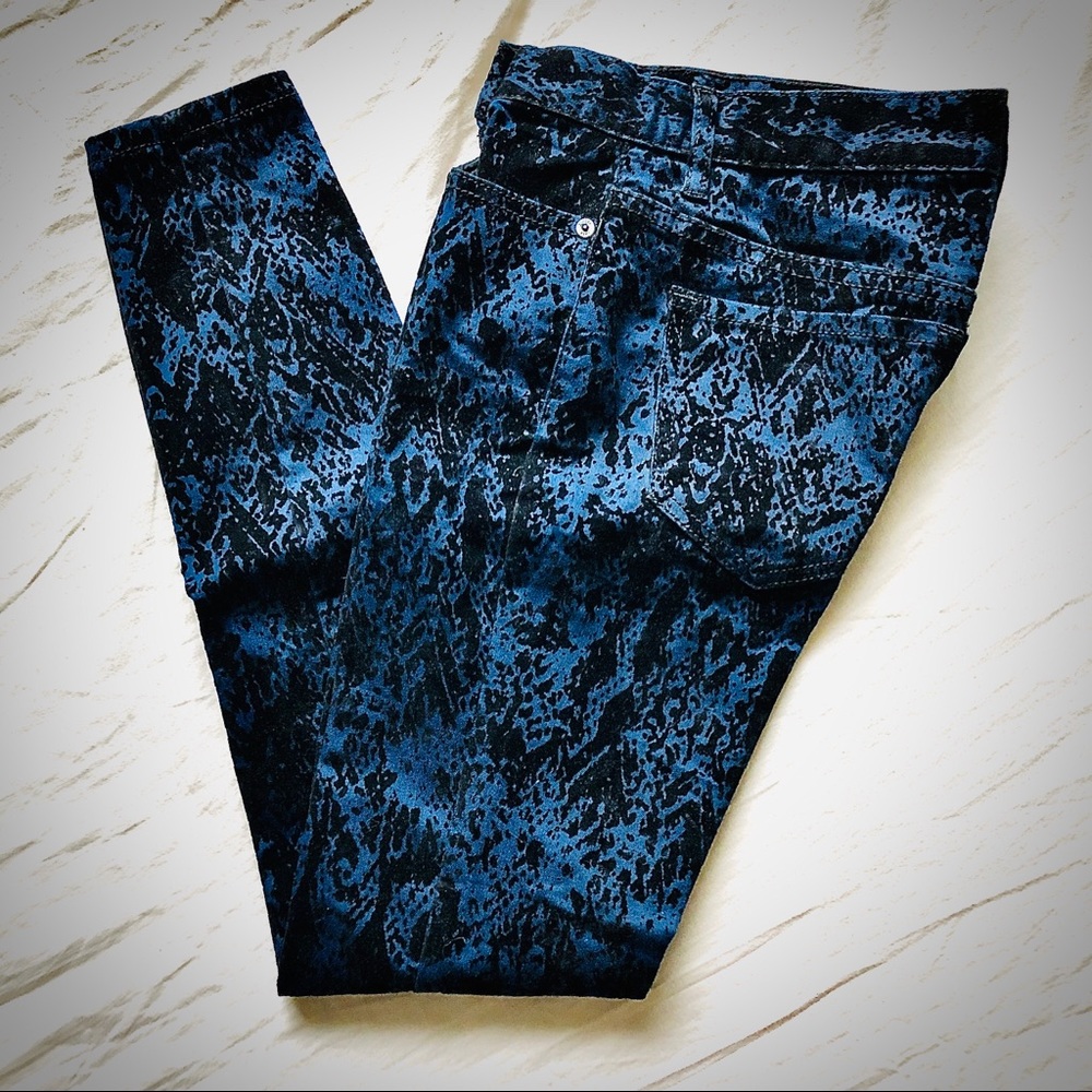 Free People jacquard flocked skinny jeans
